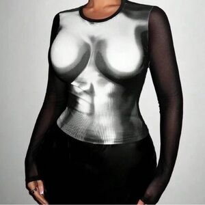 Women’s Body Morph Figure Long Sleeve Top